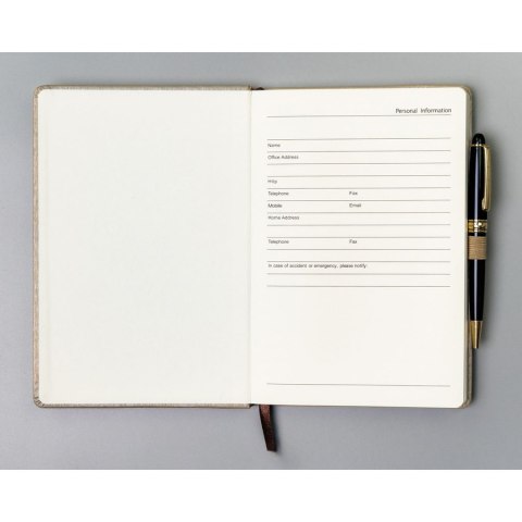 Beżowy notes w formacie B5 zadrukowany w linie - Peterson