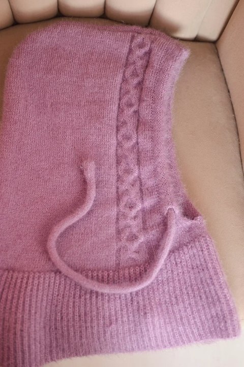 Kaptur damski jasno fioletowy, polska produkcja, zimowy dodatek