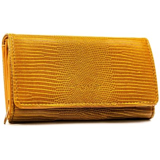 Brązowy portfel damski ze skóry ekologicznej z kieszonką zewnętrzną - 4U Cavaldi