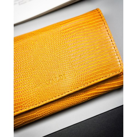 Brązowy portfel damski ze skóry ekologicznej z kieszonką zewnętrzną - 4U Cavaldi