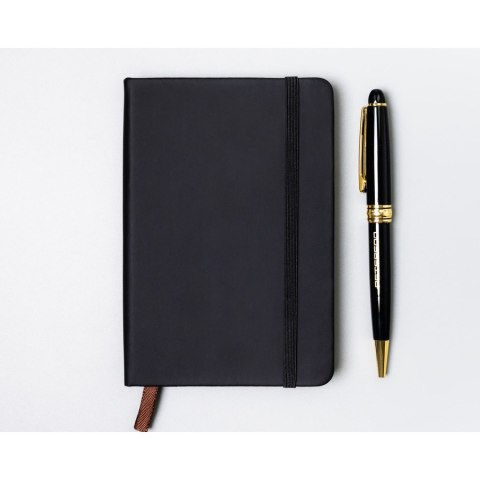 Czarny notes w formacie A6 zadrukowany w linie - Peterson