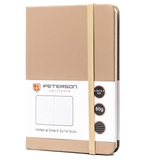 Notes w formacie A6 w kolorze khaki zadrukowany w linie - Peterson