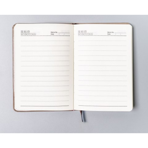 Notes w formacie A6 w kolorze khaki zadrukowany w linie - Peterson