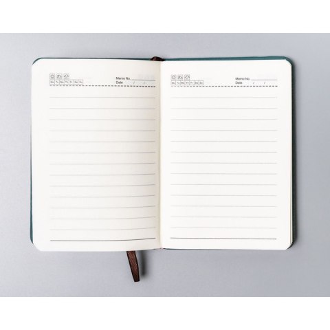 Notes w formacie A6 w zielonym kolorze zadrukowany w linie - Peterson