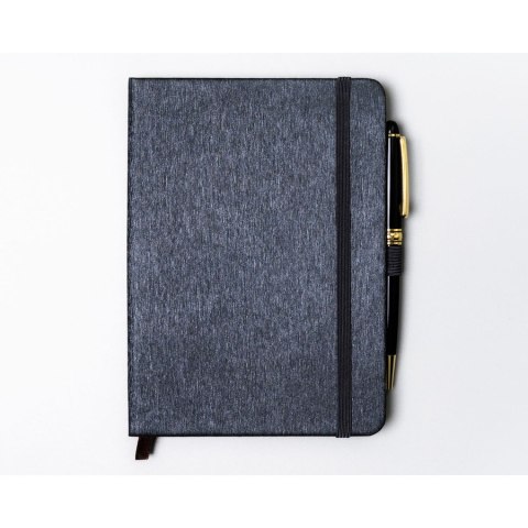 Szary notes w formacie B6 zadrukowany w linie, wyposażony w gumkę zamykającą - Peterson