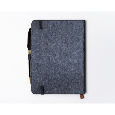 Szary notes w formacie B6 zadrukowany w linie, wyposażony w gumkę zamykającą - Peterson