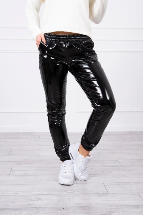 Spodnie dwuwarstwowe z welurem czarne