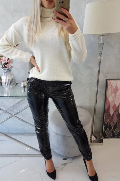 Spodnie dwuwarstwowe z welurem czarne