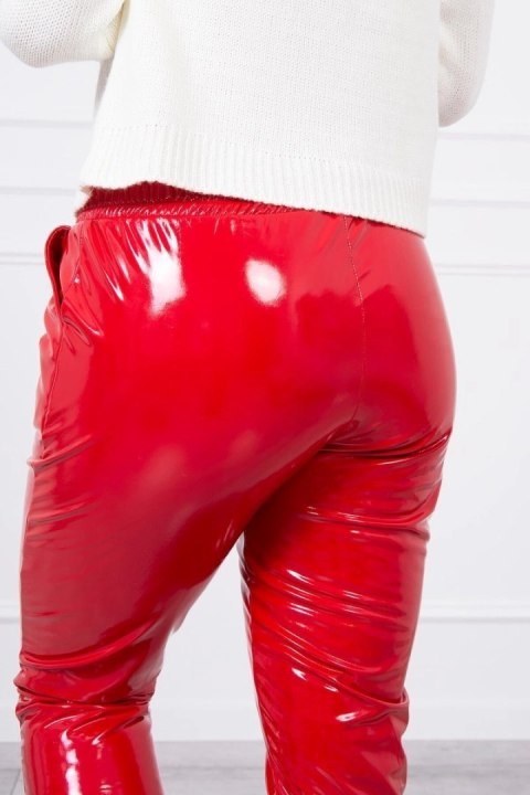 Spodnie dwuwarstwowe z welurem czerwone