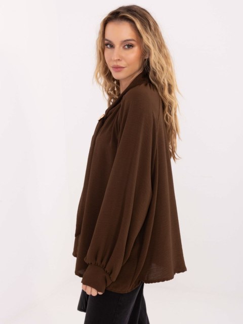 Elegancka brązowa bluzka damska – Stylowy Wieszak