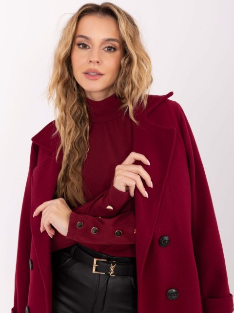 Bluzka RUE PARIS bordowa z guzikami – Stylowy Wieszak