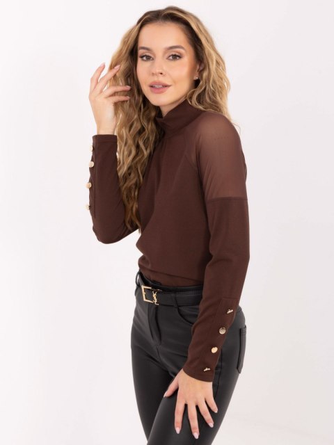 Bluzka damska RUE PARIS brązowa – Stylowy Wieszak