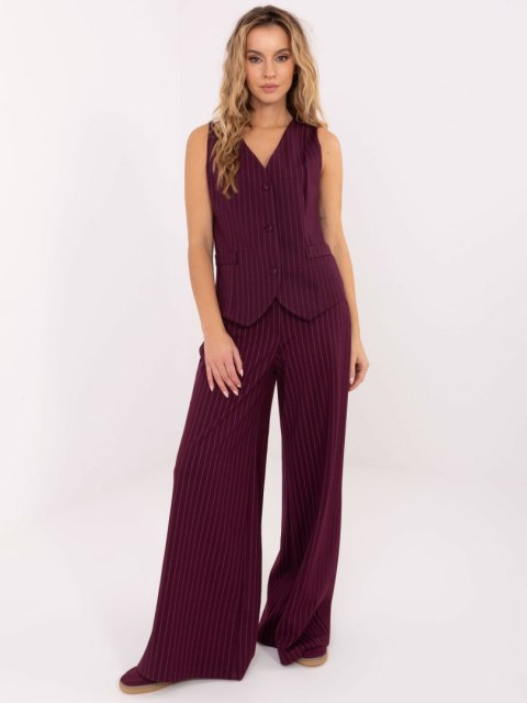 Kamizelka RUE PARIS burgundowa z guzikami – Stylowy Wieszak