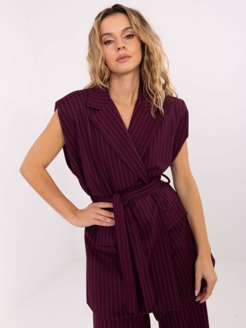 Burgundowa garniturowa kamizelka RUE PARIS – Stylowy Wieszak