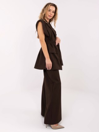 Ciemnobrązowa kamizelka oversize od garnituru – RUE PARIS (L/XL)