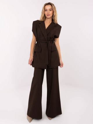 Ciemnobrązowa kamizelka oversize od garnituru – RUE PARIS (L/XL)