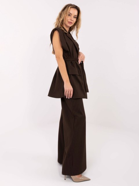 Ciemnobrązowa kamizelka oversize RUE PARIS – Stylowy Wieszak