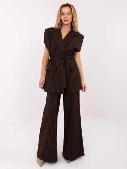 Ciemnobrązowa kamizelka oversize od garnituru – RUE PARIS (S/M)