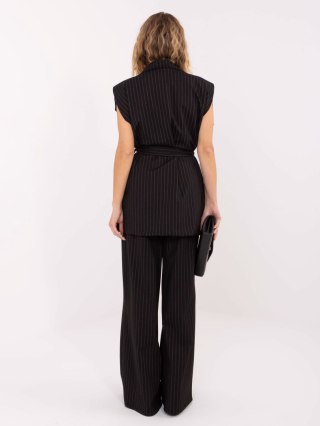 Czarna kamizelka z poduszkami na ramionach – RUE PARIS (L/XL)