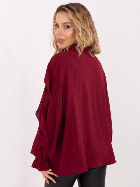 Koszula z bufiastymi rękawami bordowa – Stylowy Wieszak