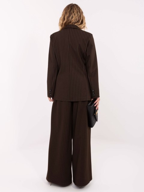 Marynarka damska w paski ciemnobrązowa – Stylowy Wieszak