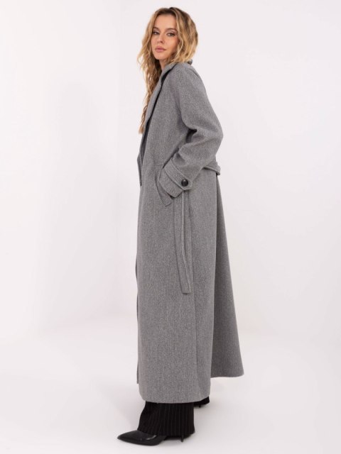 Elegancki płaszcz przejściowy damski w kolorze szarym – Stylowy Wieszak