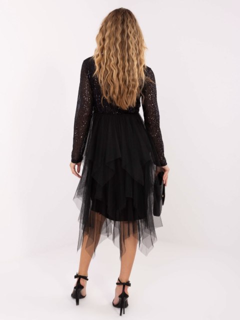 Elegancka czarna sukienka z cekinami – Stylowy Wieszak