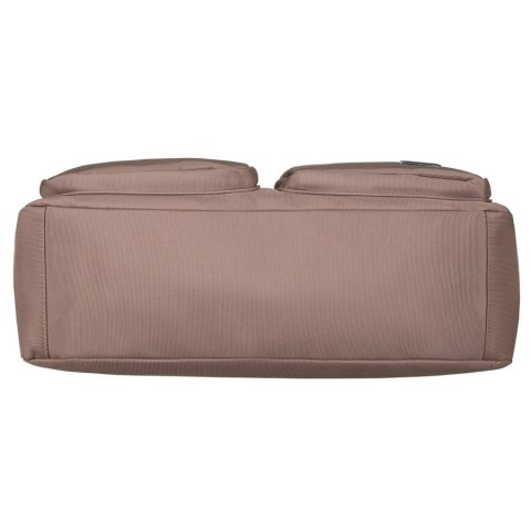 Beżowa torba damska z przegrodą na laptopa wykonana z poliestru - Peterson