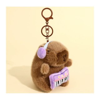 Pluszowy brelok Kapibara DJ ze słuchawkami BRL376 – urocza ozdoba do kluczy i torebki