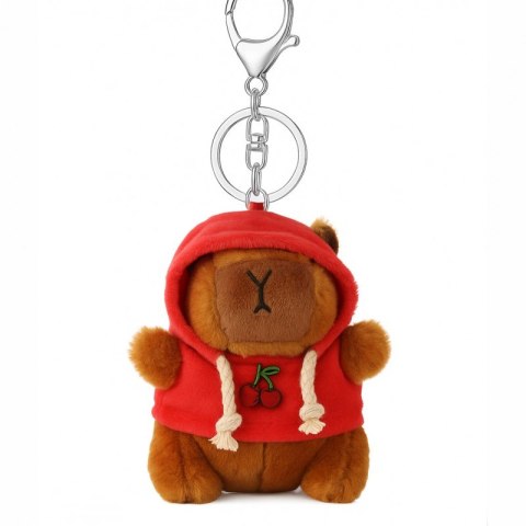 Pluszowy brelok kapibara w czerwonej bluzie BRL379