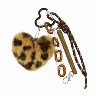 Pluszowy brelok Serce Panterka z ozdobnymi dodatkami BRL382