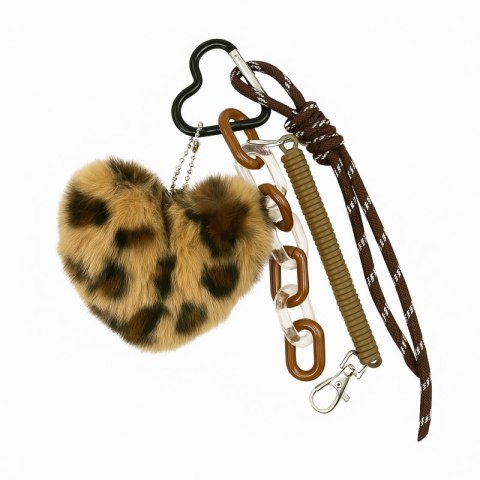 Brelok pluszowe serce w panterkę BRL382