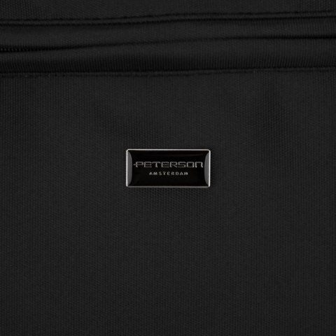 Czarna, pojemna shopperka damska na uchwytach i doczepianym pasku - Peterson