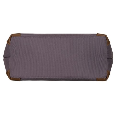 Duża shopperka damska w szarym kolorze, jednokomorowa, zawieszona na uchwytach i doczepianym pasku - Peterson