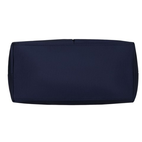 Granatowa, jednokomorowa shopperka damska z poliestru wyposażona w dopinany, regulowany pasek - Peterson