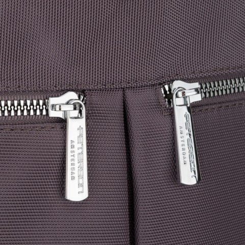 Jednokomorowa shopperka damska z poliestru w szarym kolorze wyposażona w dopinany, regulowany pasek - Peterson