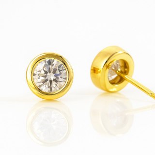 Kolczyki pozłacane 14K z cyrkoniami klasyczne sztyfty KST3470