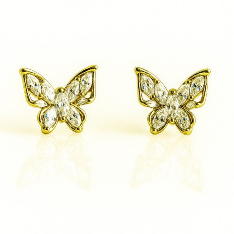 Delikatne kolczyki damskie sztyfty motyl Stylowy Wieszak