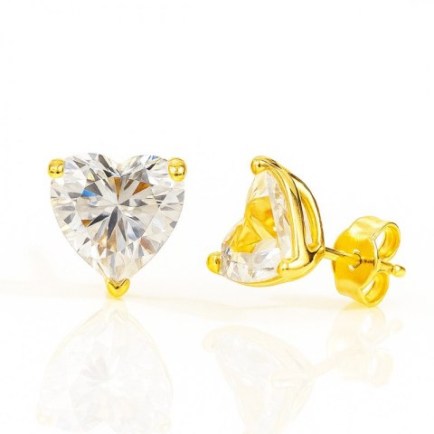 Kolczyki pozłacane 14K serca z cyrkoniami KST3485