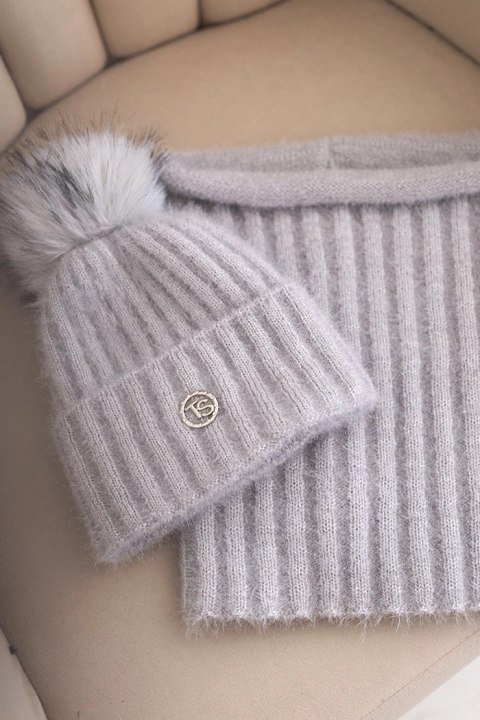 damski komin zimowy miękki szary