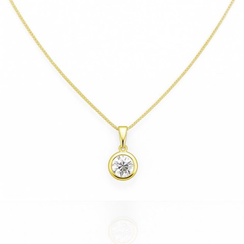 Naszyjnik stal szlachetna pozłacana 14k złotem, cyrkonia NST2227