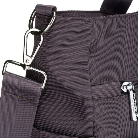 Pojemna torba damska w szarym kolorze z przegrodą na laptopa wykonana z poliestru - Peterson