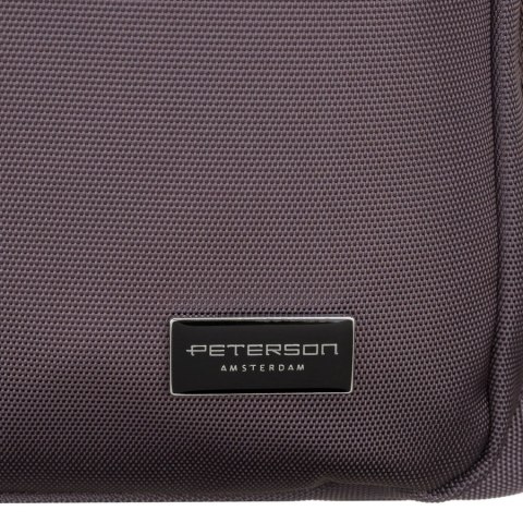 Pojemna torba damska w szarym kolorze z przegrodą na laptopa wykonana z poliestru - Peterson