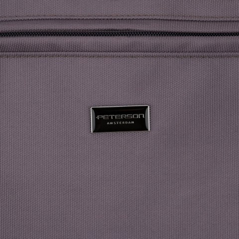 Szara shopperka damska na uchwytach i doczepianym pasku, zamykana suwakiem - Peterson