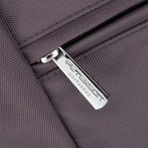 Szara shopperka damska na uchwytach i doczepianym pasku, zamykana suwakiem - Peterson