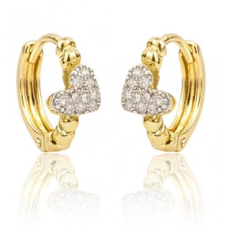 Pozłacane kolczyki ze stali szlachetnej z serduszkiem KST3482