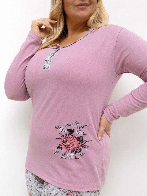 Piżama DU-PI-FP-506.56 ciemny różowy 4XL