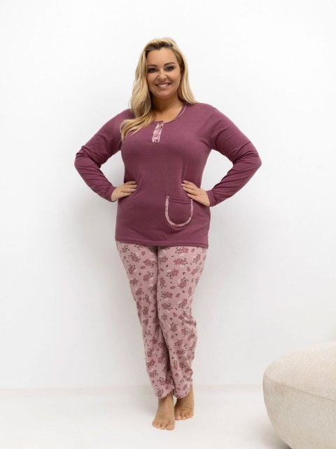 Piżama DU-PI-FP-508.57 ciemny różowy 4XL