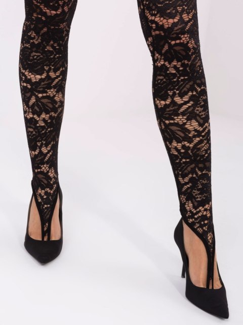 Eleganckie legginsy koronkowe w kolorze czarnym