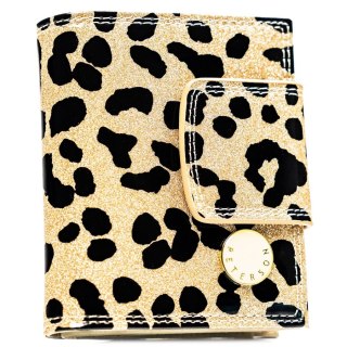 Mały portfel damski ze skóry ekologicznej i naturalnej w złotym kolorze - Peterson